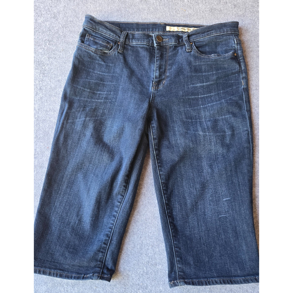 DKNY Women's Jeans Capri Dark Wash Whiskered Size 10 (32"x15")